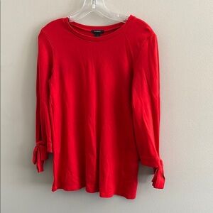 Halogen Bold Red Blouse with Tie Cuffs